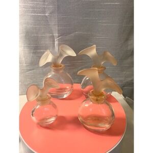 Vintage Chloe Eau de Fleurs Perfume Bottles Calla Lily Stopper Set of 4 France